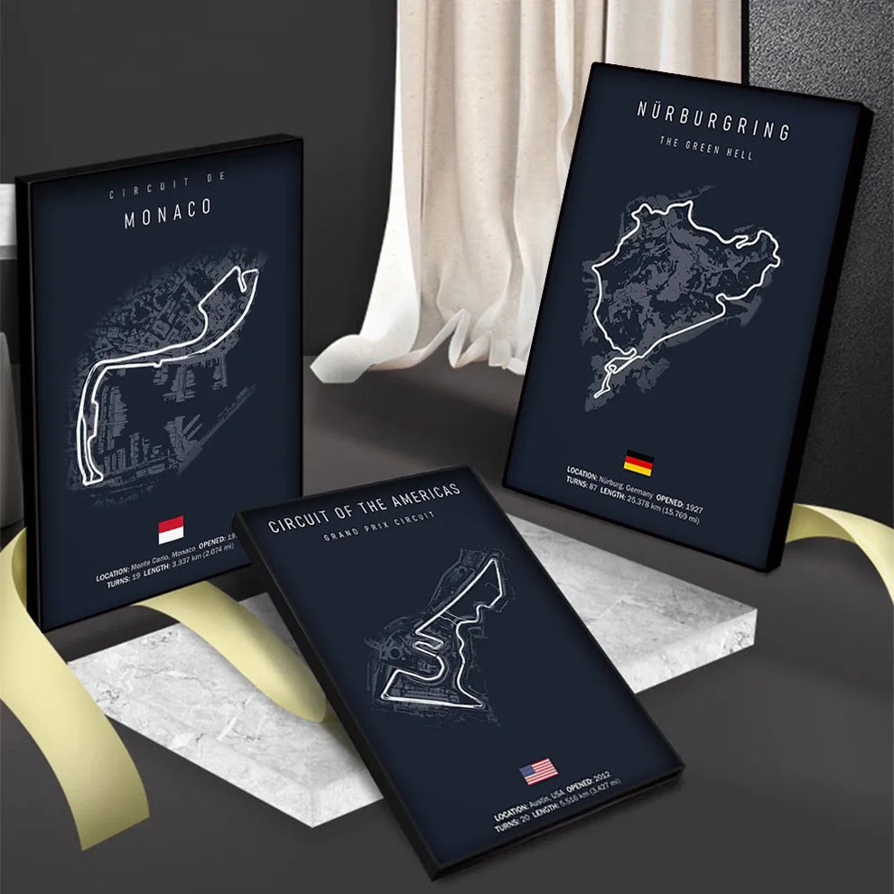 Affiche Circuit de F1 (Navy)