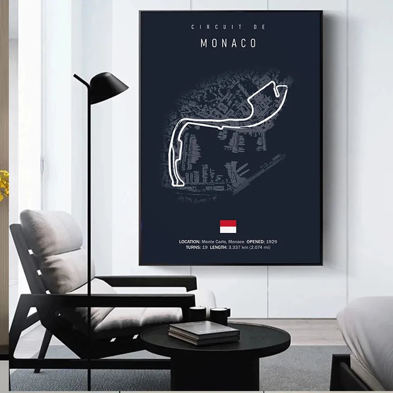 Affiche Circuit de F1 (Navy)