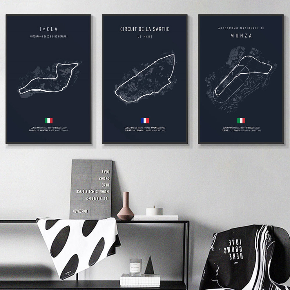 Affiche Circuit de F1 (Navy)