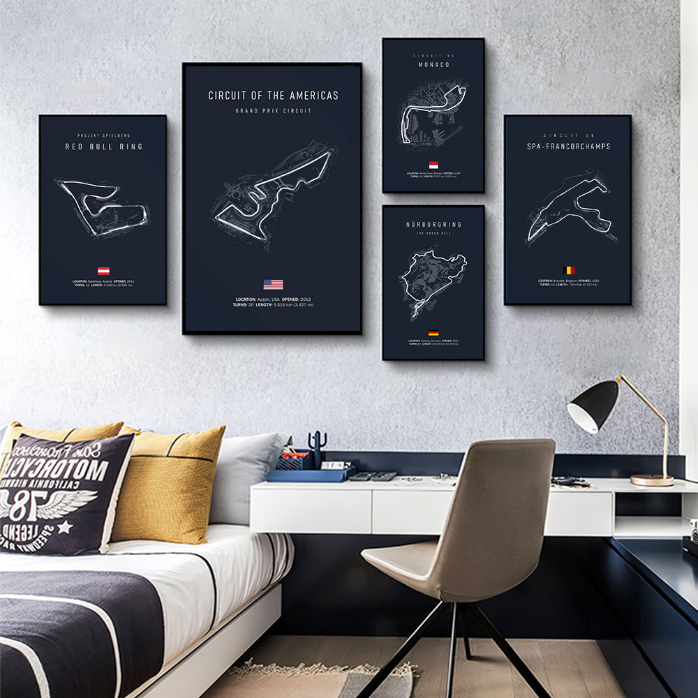 Affiche Circuit de F1 (Navy)